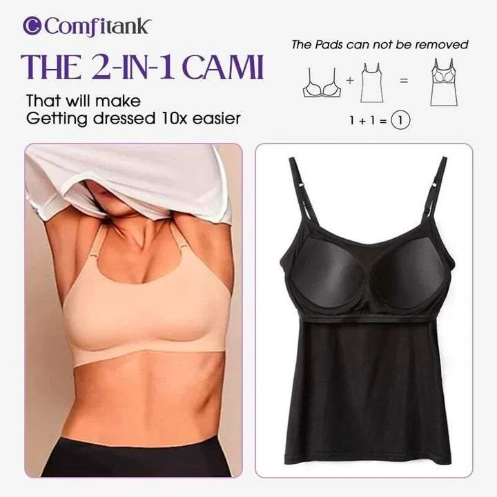 Cami Bra – Women’s Camisole With Built In Padded Bra Vest 💕🎁